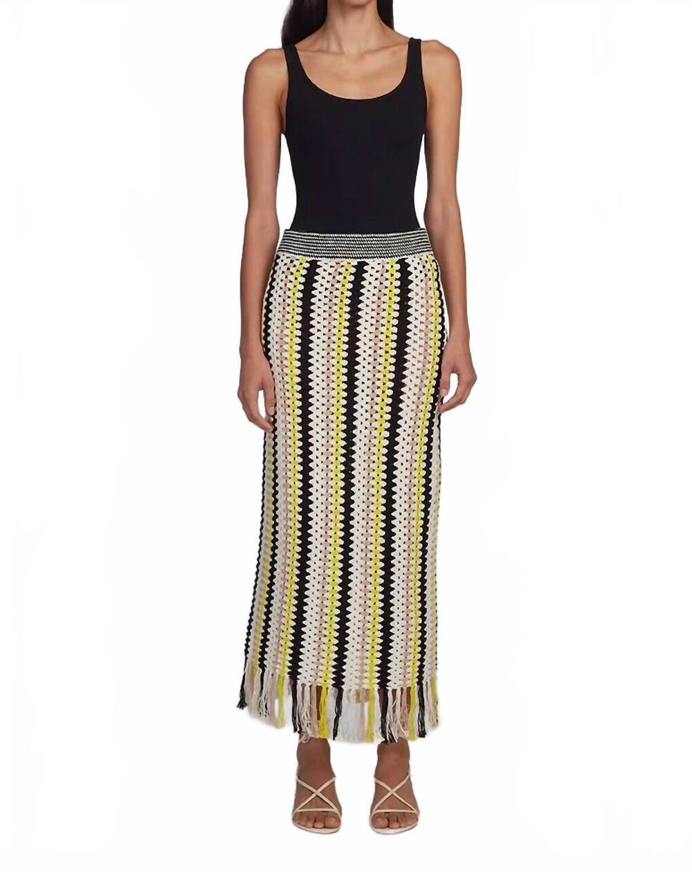 NEW ELEVEN SIX taylor crochet skirt in multi